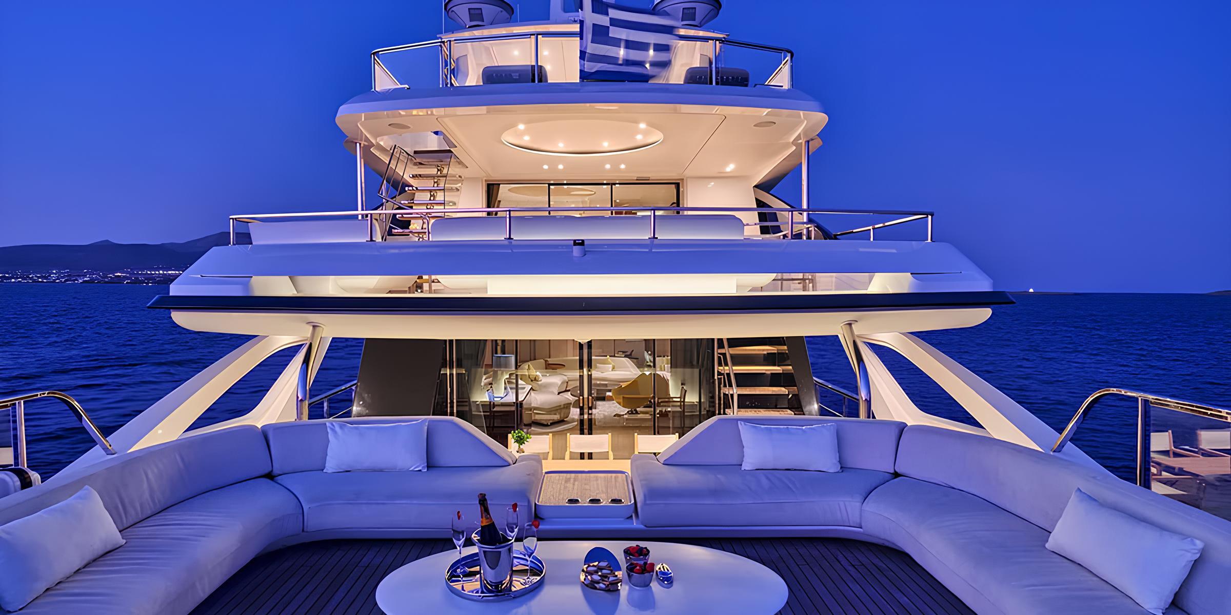 Зона отдыха на корме главной палубы/Aft main deck lounge area